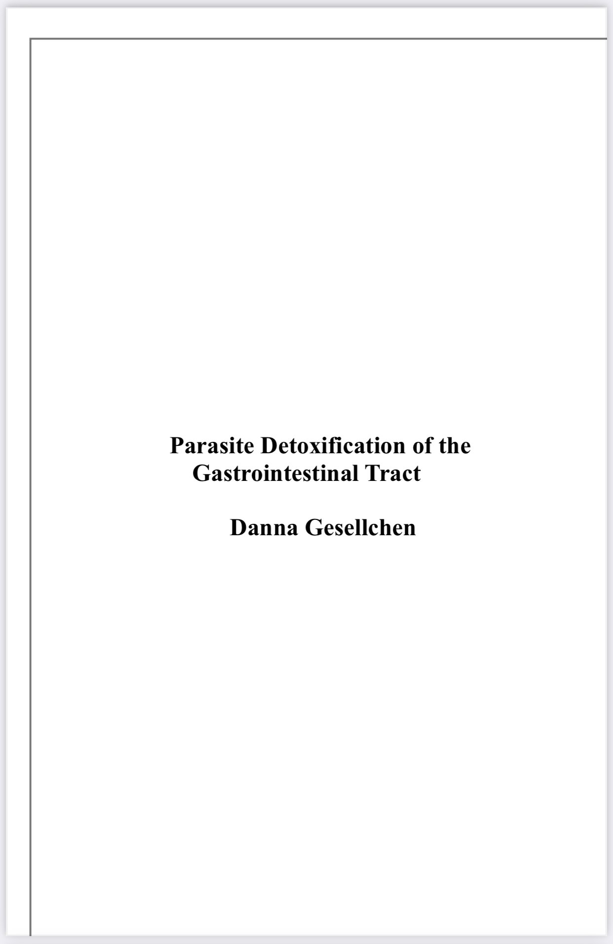 Parasite Detox Booklet